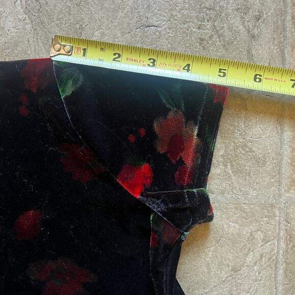 Vtg Y2K Jonathan Martins Girls Velvet Maxi Dress 10 Floral Whimsigoth Holiday - Picture 9 of 9